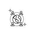 Network businessmen Earth icon. Element of global business icon Royalty Free Stock Photo