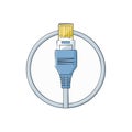 Network Cable Connector in a Circular Frame for Data Transmission Royalty Free Stock Photo