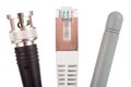 Network cables and antenna Royalty Free Stock Photo
