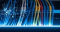 Network Cables Connected to Server in Data Center Royalty Free Stock Photo