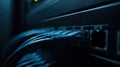 Network cables in data center. high-speed internet infrastructure close-up Royalty Free Stock Photo