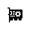 network card vector icon. computer component icon solid style. perfect use for logo, presentation, website, and more. simple Royalty Free Stock Photo