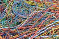 Network chaos of colorful computer cables