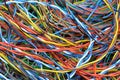 Network chaos of colorful computer cables