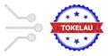 Scratched Bicolor Tokelau Stamp Seal and Circuit Linkages Web Icon Royalty Free Stock Photo