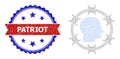 Polygonal Mesh Citizen Jail Icon and Unclean Bicolor Patriot Watermark