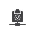 Network clipboard checked icon vector