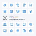 20 Network And Cloud Computing Blue Color icon Pack like technology arrow mobile cloud power Royalty Free Stock Photo