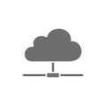 Network cloud grey icon. Isolated on white background Royalty Free Stock Photo