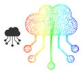 Network Cloud Links Web Mesh Icon with Spectrum Gradient Royalty Free Stock Photo