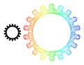 Network Cog Mesh Icon with Rainbow Gradient Royalty Free Stock Photo