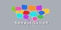 Network communication concept. Set of colorful dialog speech bubbles isolated on transparent background. Banner design elements Royalty Free Stock Photo