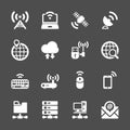 Network and communication device icon set, vector eps10 Royalty Free Stock Photo
