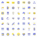 Network and communication flat icons set Royalty Free Stock Photo