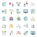 Network and Communication Isolated Vector icons set editable and can be modified easily Royalty Free Stock Photo