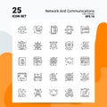 25 Network And Communications Icon Set. 100% Editable EPS 10 Files. Business Logo Concept Ideas Line icon design Royalty Free Stock Photo