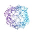 Network composed of interconnected lines forming a spherical Royalty Free Stock Photo