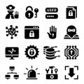 Network , computer , data and internet security icon set Royalty Free Stock Photo