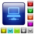Network computer color square buttons Royalty Free Stock Photo