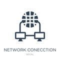 network conecction icon in trendy design style. network conecction icon isolated on white background. network conecction vector