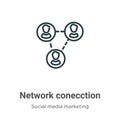 Network conecction outline vector icon. Thin line black network conecction icon, flat vector simple element illustration from