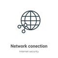 Network conection outline vector icon. Thin line black network conection icon, flat vector simple element illustration from