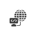 Network of connected device vector icon