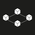 Network of connected nodes. Decentralized architecture. Peer to peer system. Vector illustration. EPS 10.