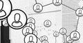 Network of connected user icons and data processing image over graphs and charts Royalty Free Stock Photo