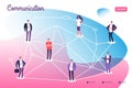 Network connecting professional people. Global communication teamwork connection and networking technology vector