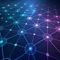 Network Connection Abstract Blue Background Digital Technology Node Structure Data Transfer System Backdrop Royalty Free Stock Photo