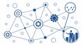 Network connection data flow, technology concept and digital communication vector design Generative AI Royalty Free Stock Photo