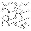 Network connection diagram. Data visualization scheme. Abstract analytics graph. Black geometric structure. Royalty Free Stock Photo