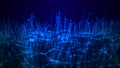 Network connection dots and lines. Data technology illustration. Abstract background with a dynamic wave. Plexus. 3d Royalty Free Stock Photo
