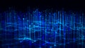 Network connection dots and lines. Data technology illustration. Abstract background with a dynamic wave. Plexus. 3d Royalty Free Stock Photo