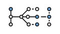 Network Connection Flowchart Icon for System Hierarchy and Data Structure, vector design Generative AI Royalty Free Stock Photo