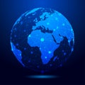 Network connection, globe connection, tech background Royalty Free Stock Photo