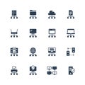 Network connection and hosting icon set