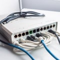 Network Connection Hub with Ethernet Cables