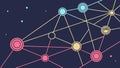 Network connection lines, digital technology, data flow vector design Generative AI Royalty Free Stock Photo