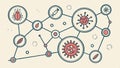 Network connection nodes, abstract technology concept, data flow vector design Generative AI Royalty Free Stock Photo