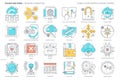 Network connection related color line vector icon, illustration Royalty Free Stock Photo