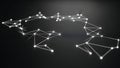 Network connection structure on dark surface as abstract backdrop Royalty Free Stock Photo