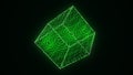 Network connection structure in the form of a cube. Technology connect big data. Science background. Abstract geometric 3D objects Royalty Free Stock Photo