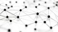Network connections, abstract representation of nodes and links, black and white design