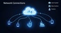 Network connections and cloud computing illustration Royalty Free Stock Photo