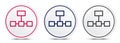 Network connections icon crystal flat round button set illustration design Royalty Free Stock Photo