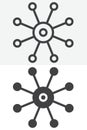 Network connections line and solid vector icon set Royalty Free Stock Photo