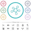 Network connections outline flat color icons in circle shape outlines Royalty Free Stock Photo