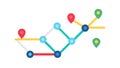Network Connectivity Map Icon: Digital Paths & Locations, vector design Generative AI Royalty Free Stock Photo